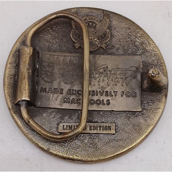 Rare Vintage Mac Tools Limited Edition Men’s Belt Buckle Solid Brass With Stars - Picture 7 of 8